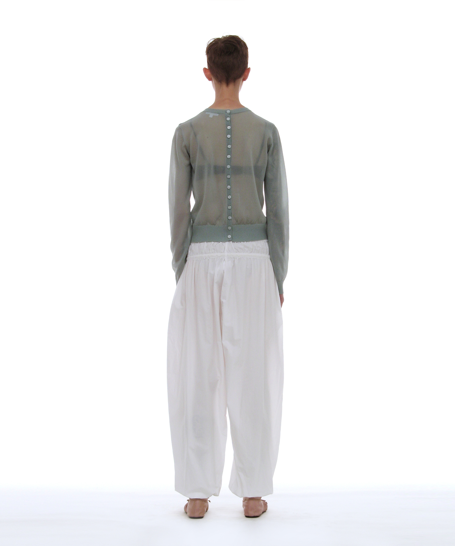 Pwc sheer two-face cardigan_мятный