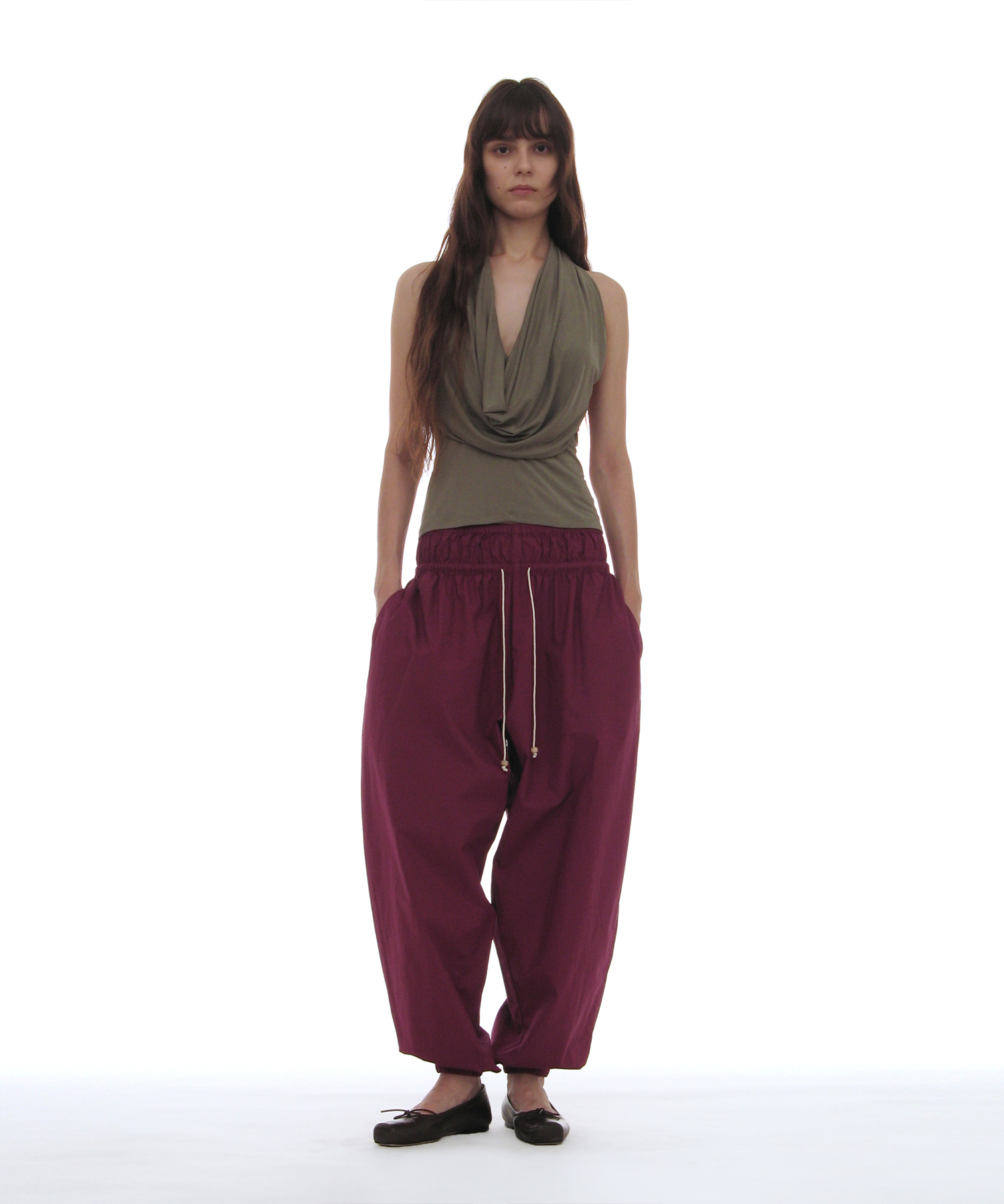 Pwc cotton double waist harem брюки_10color