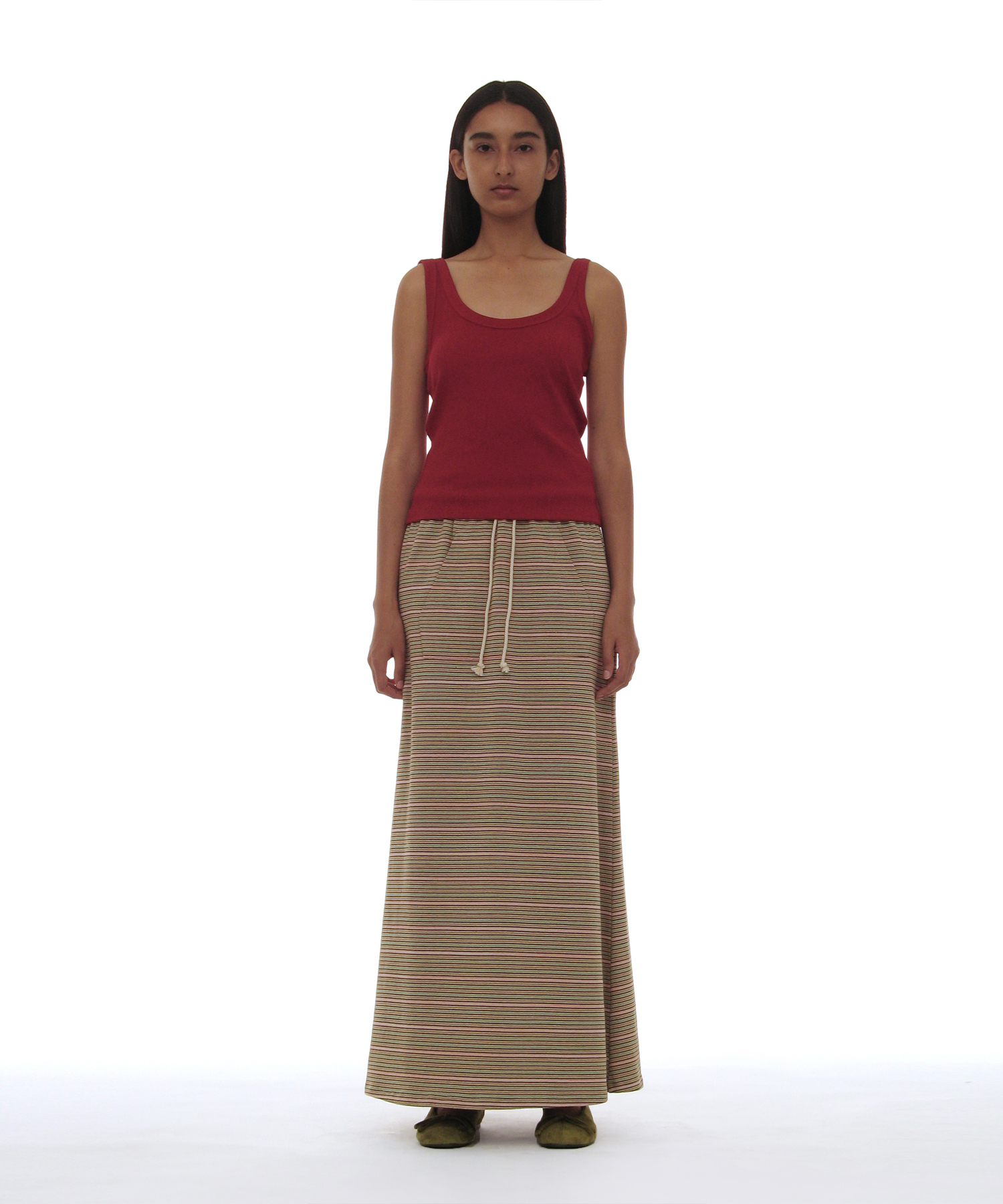 Pwc jersey multi полосатая maxi skirt_8color