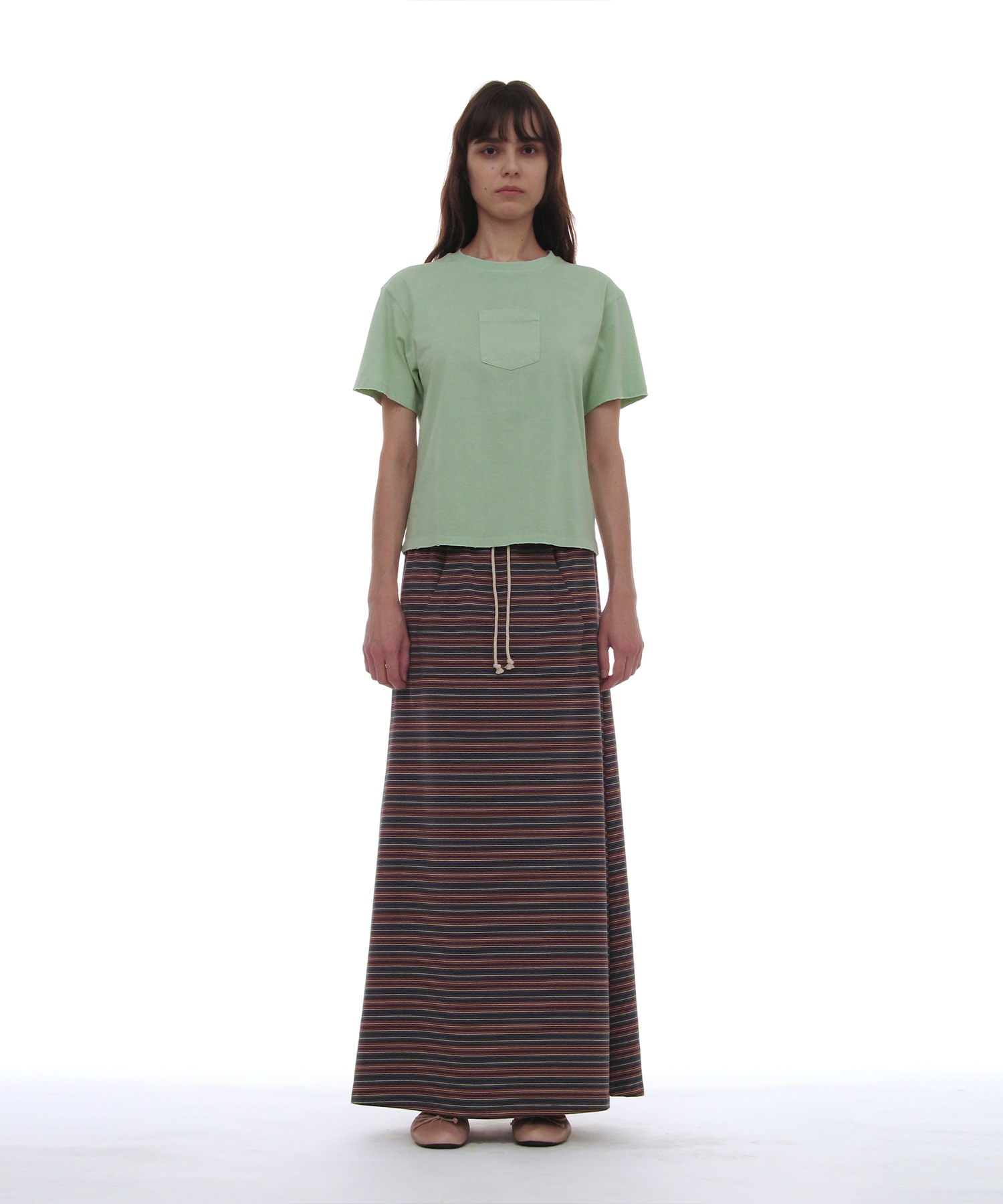 Pwc jersey multi полосатая maxi skirt_8color