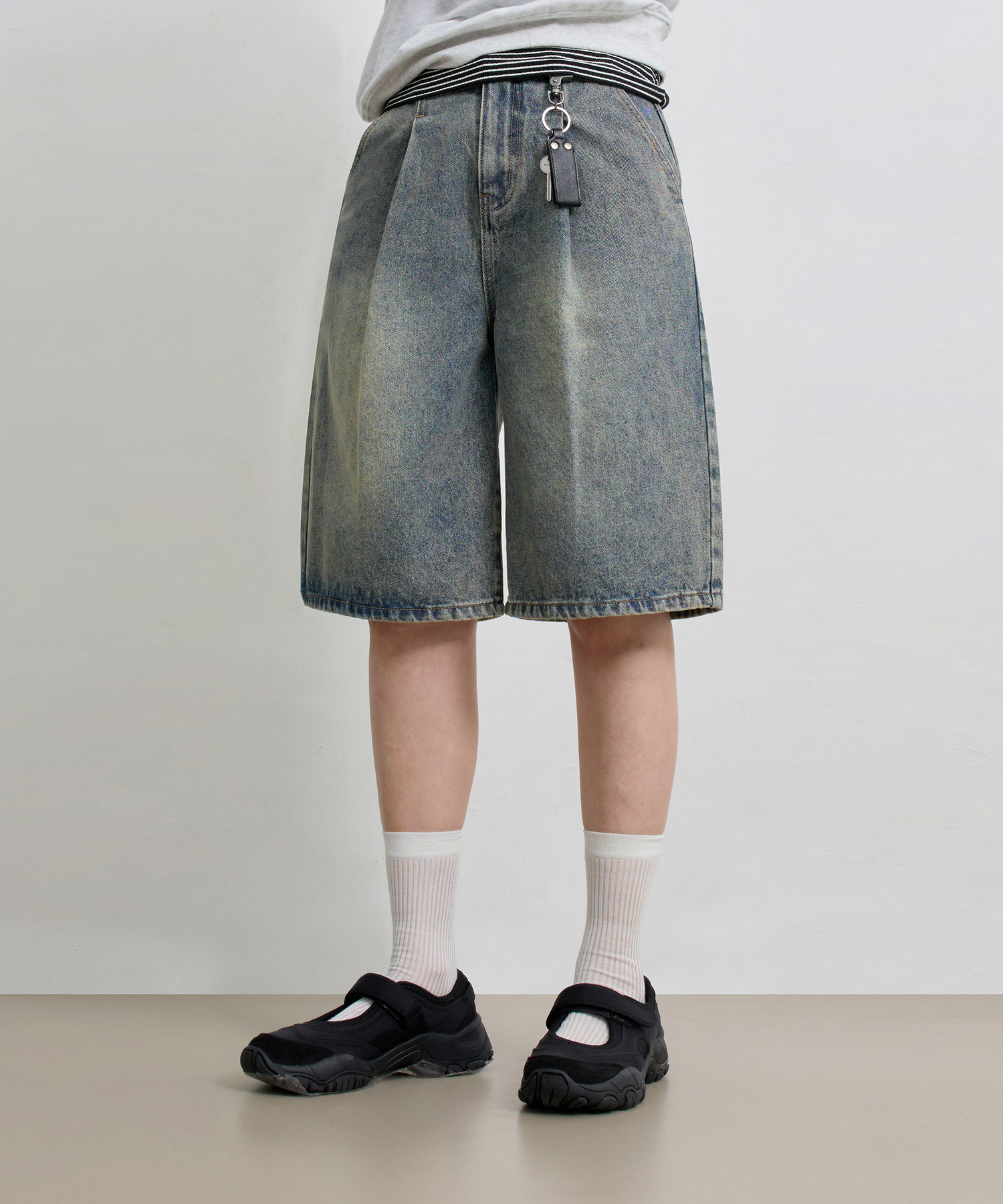 Essential wide бермуды denim брюки_2 color