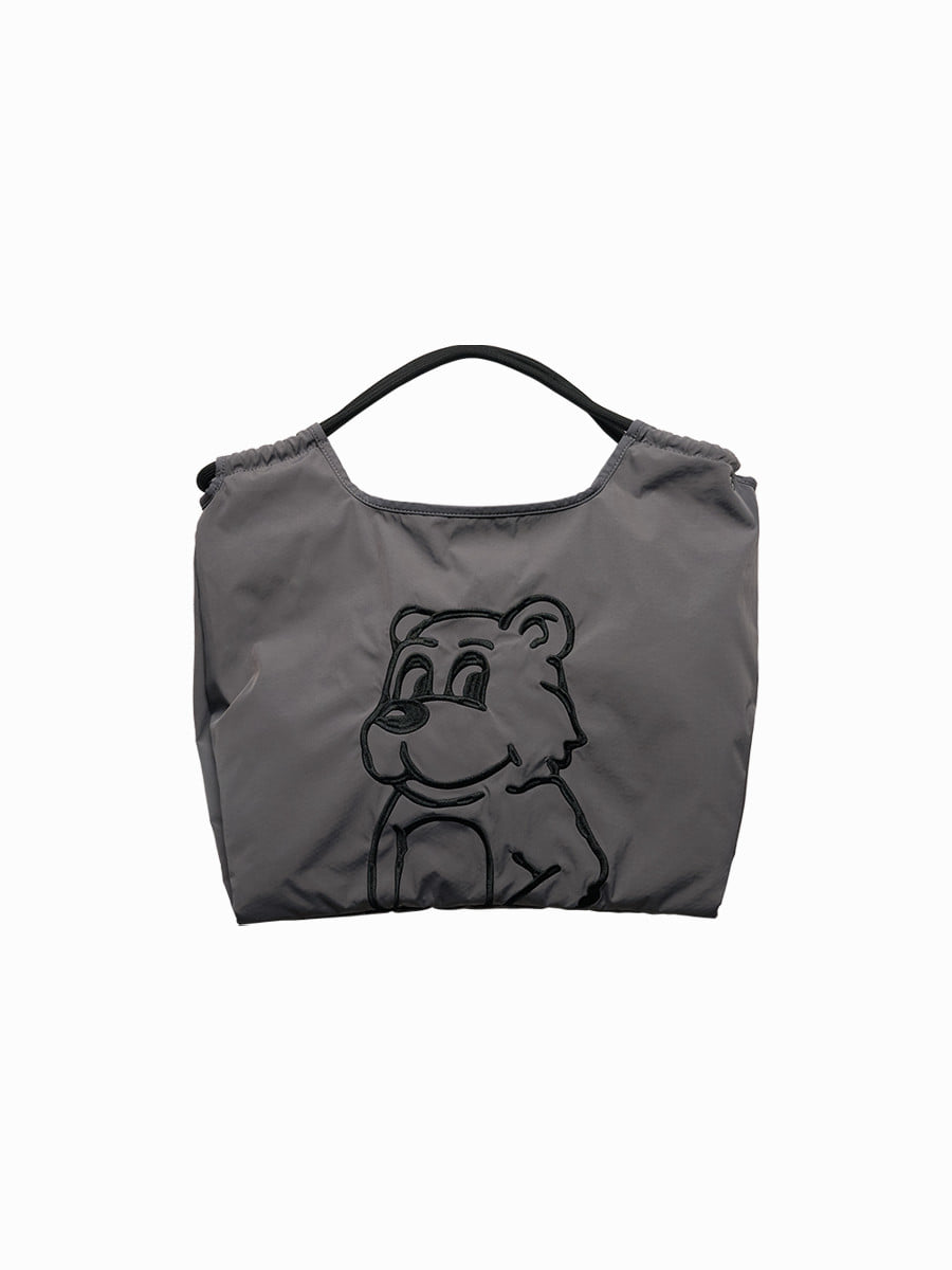 Drawstring nylon shoulder bag