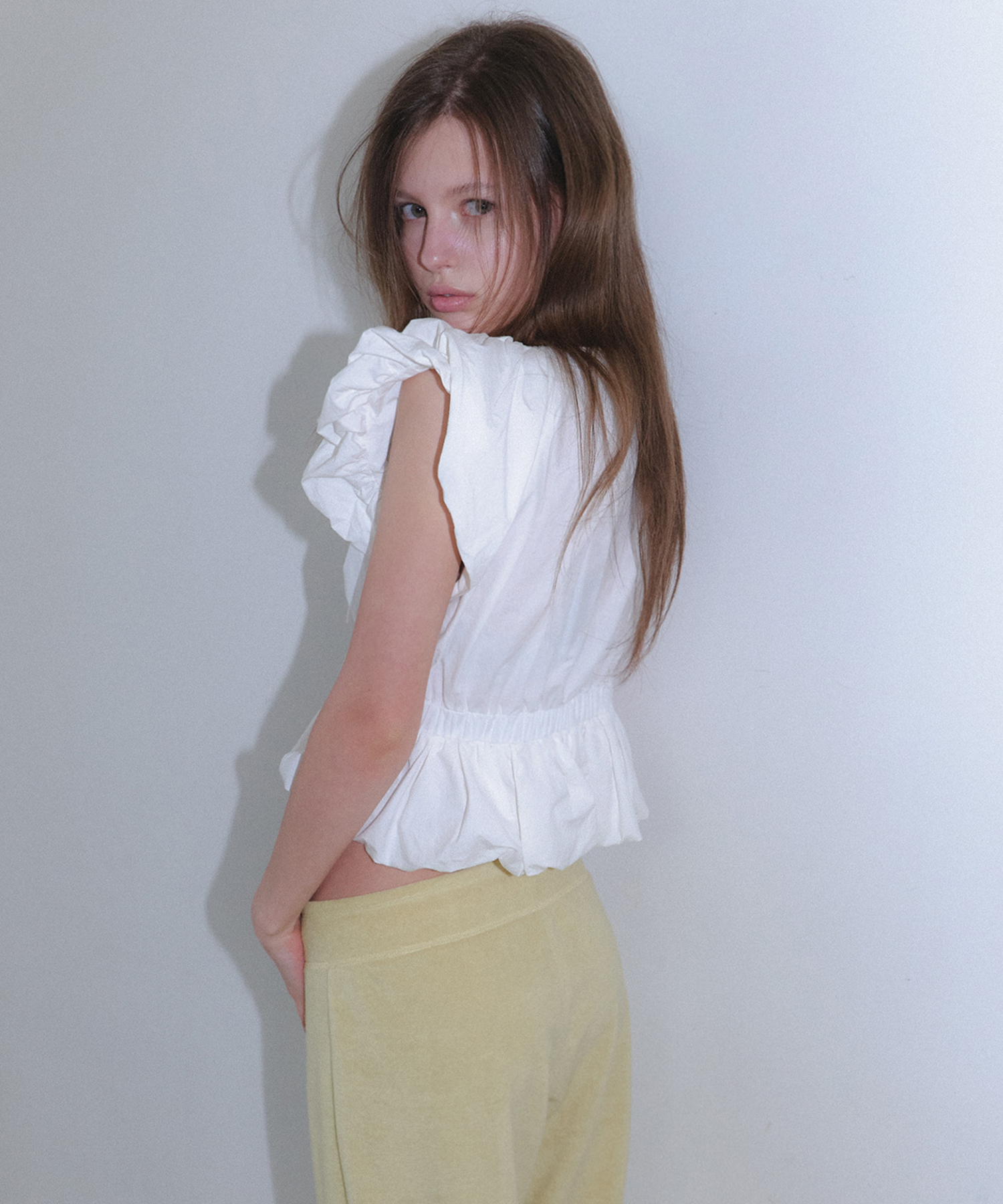 Mainz терри джоггер бандинг брюки_Mainz Pants_Yellow