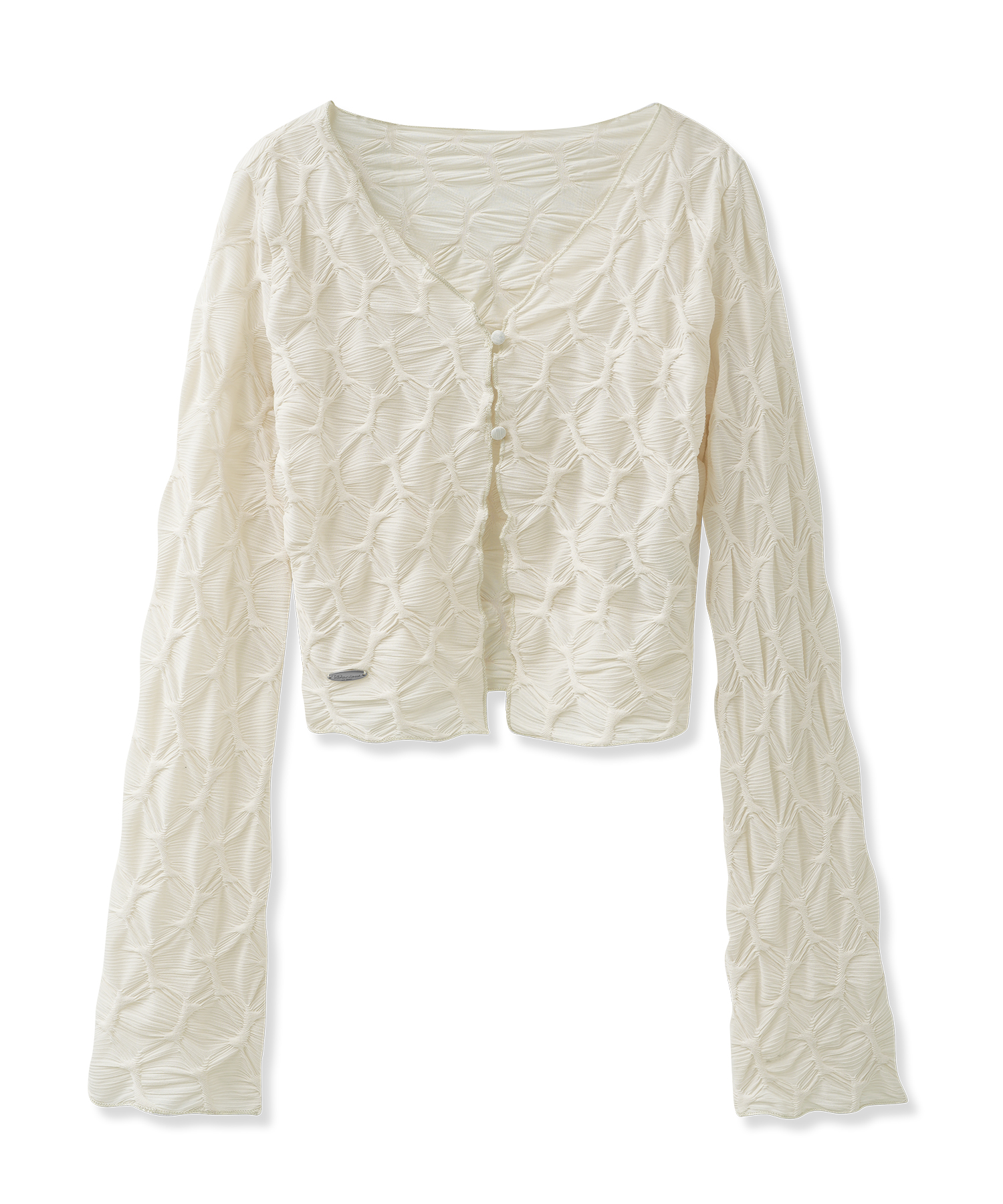 Wrinkle V-neck Crop Cardigan