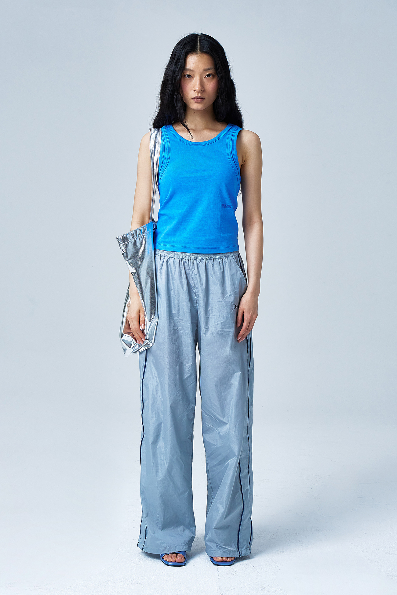 SOLID NYLON PANTS IN GREY