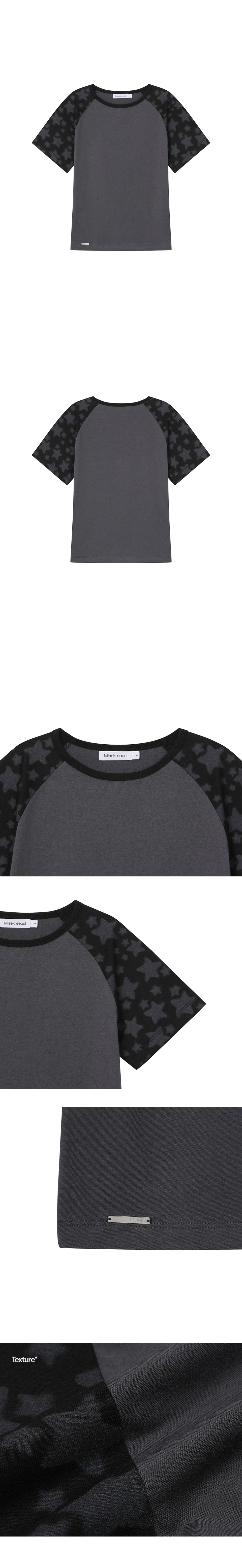 MIDNIGHT STARS RAGLAN SHORT SLEEVE #REI同款! - 2 COLORS CHARCOAL