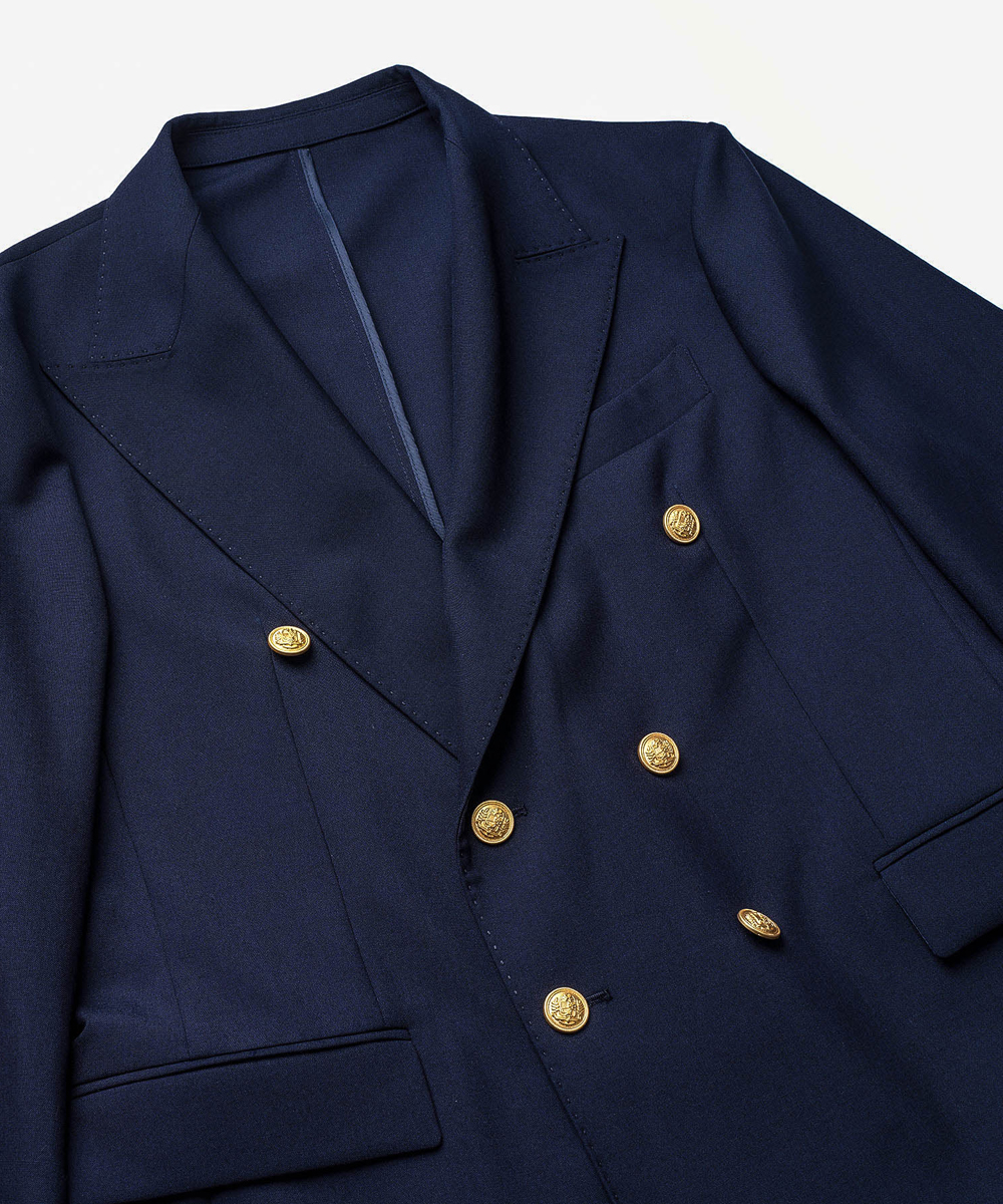 Summer-Wool, Nylon Double gold-button blazer