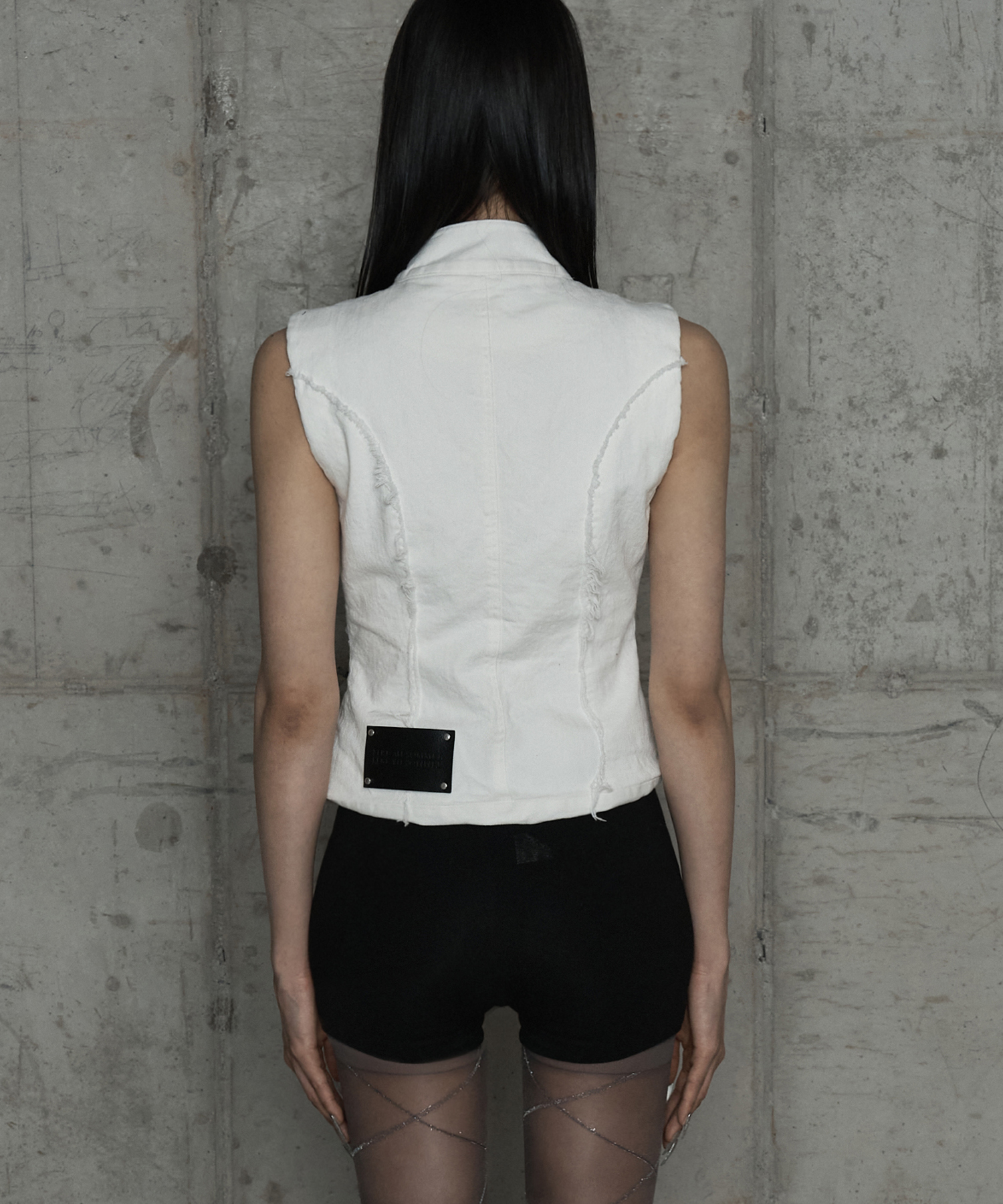 Diagonal Corset Vest (White)