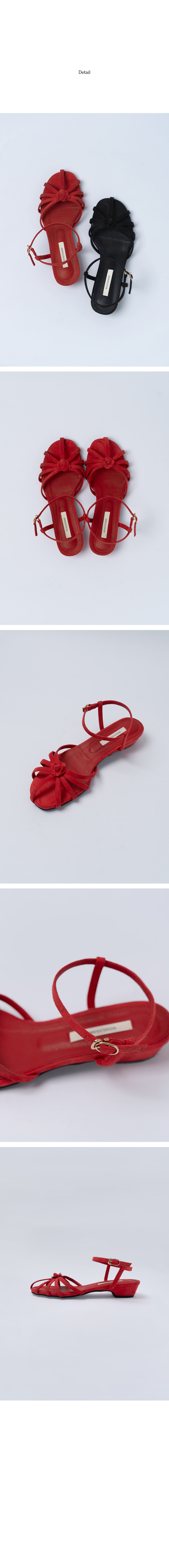 CORSAGE STRAP SANDAL - 2 COLORS RED