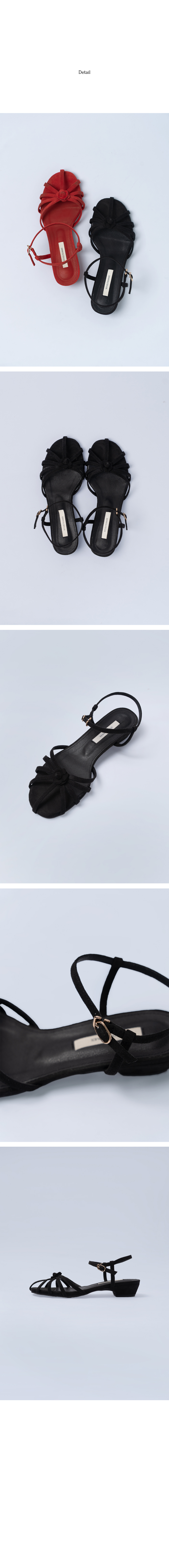 CORSAGE STRAP SANDAL - 2 COLORS BLACK