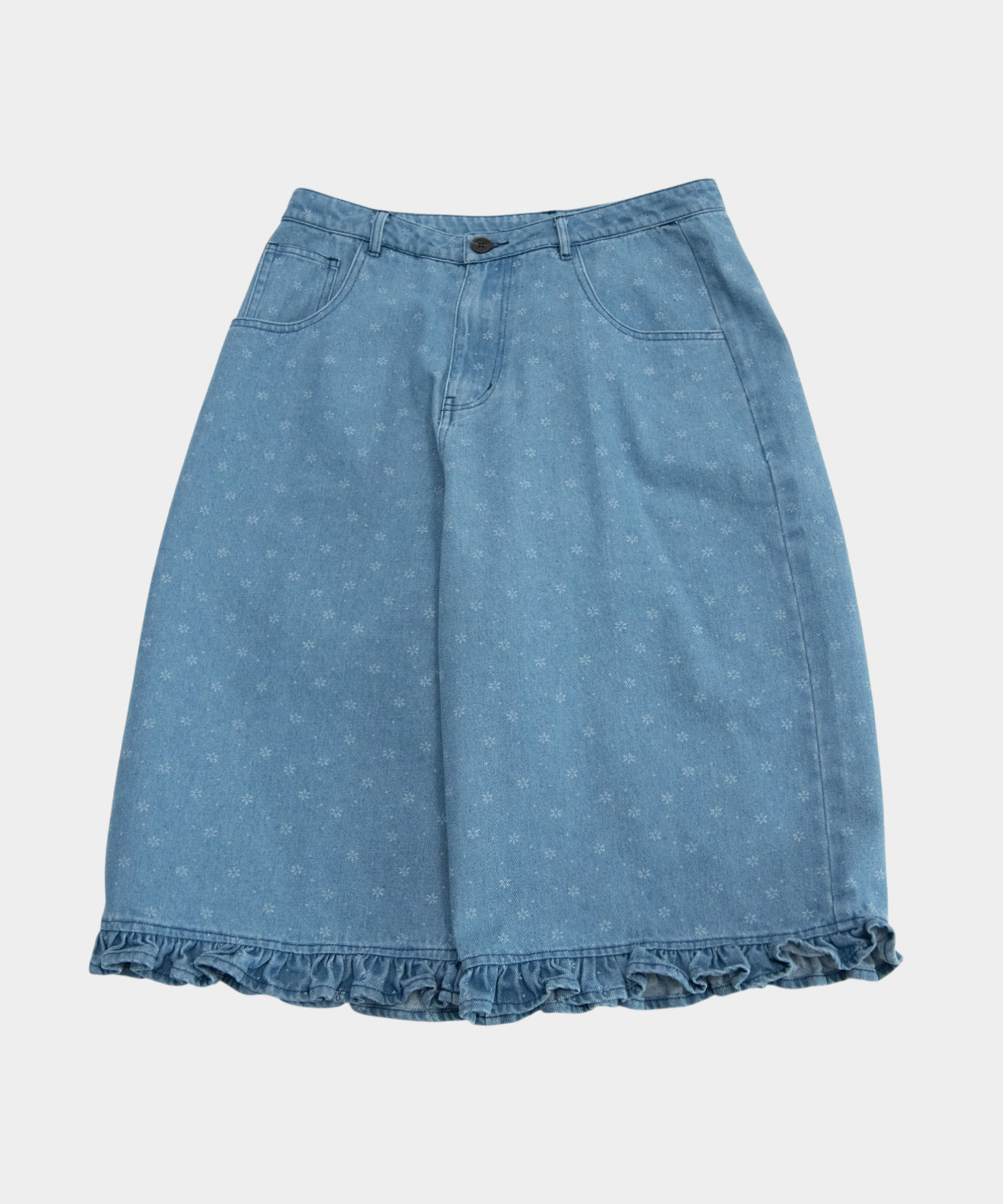 Женские джинсовые бермуды с оборками_2COLOR