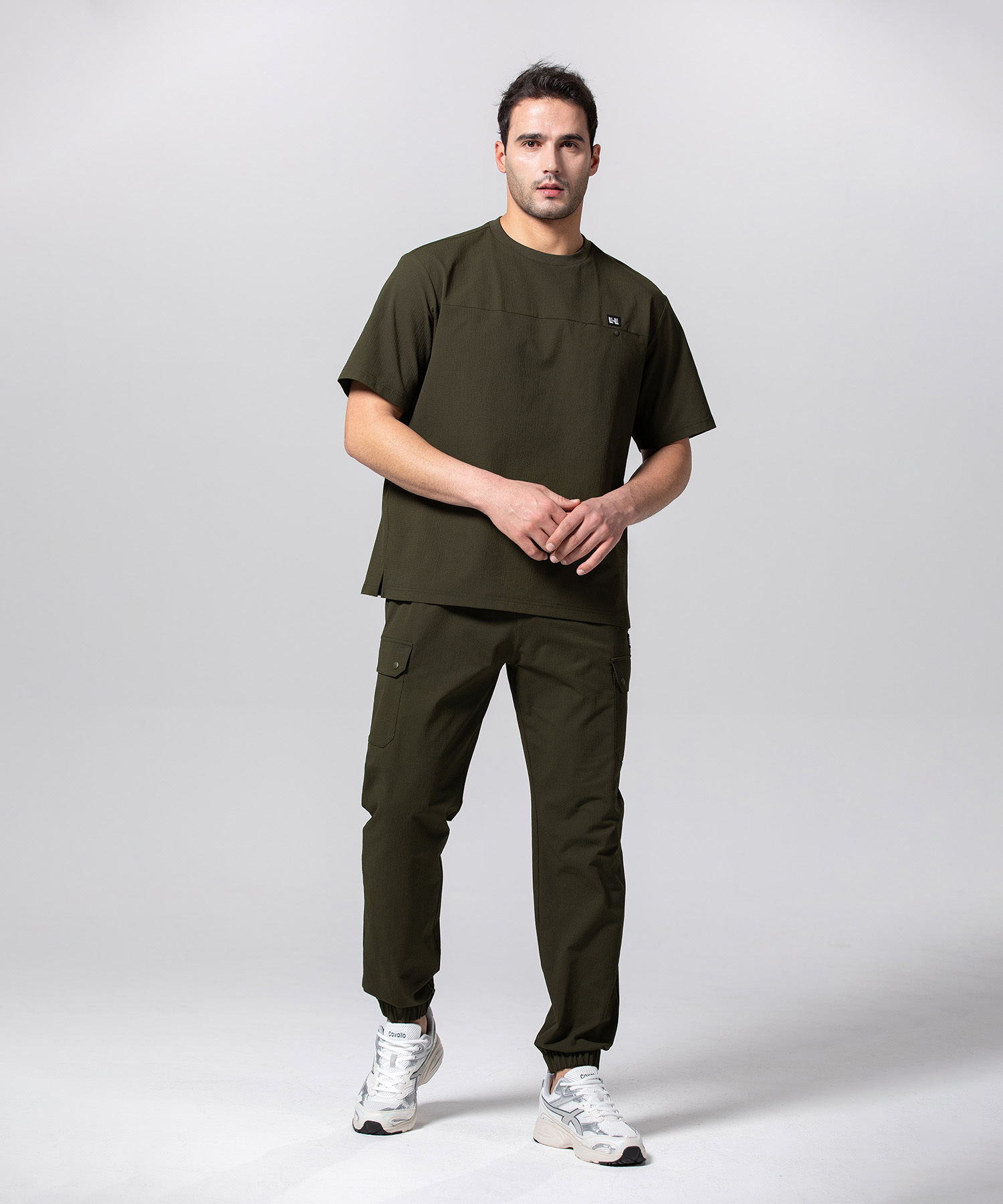 Охлаждающие джоггеры жатка на резинке Khaki