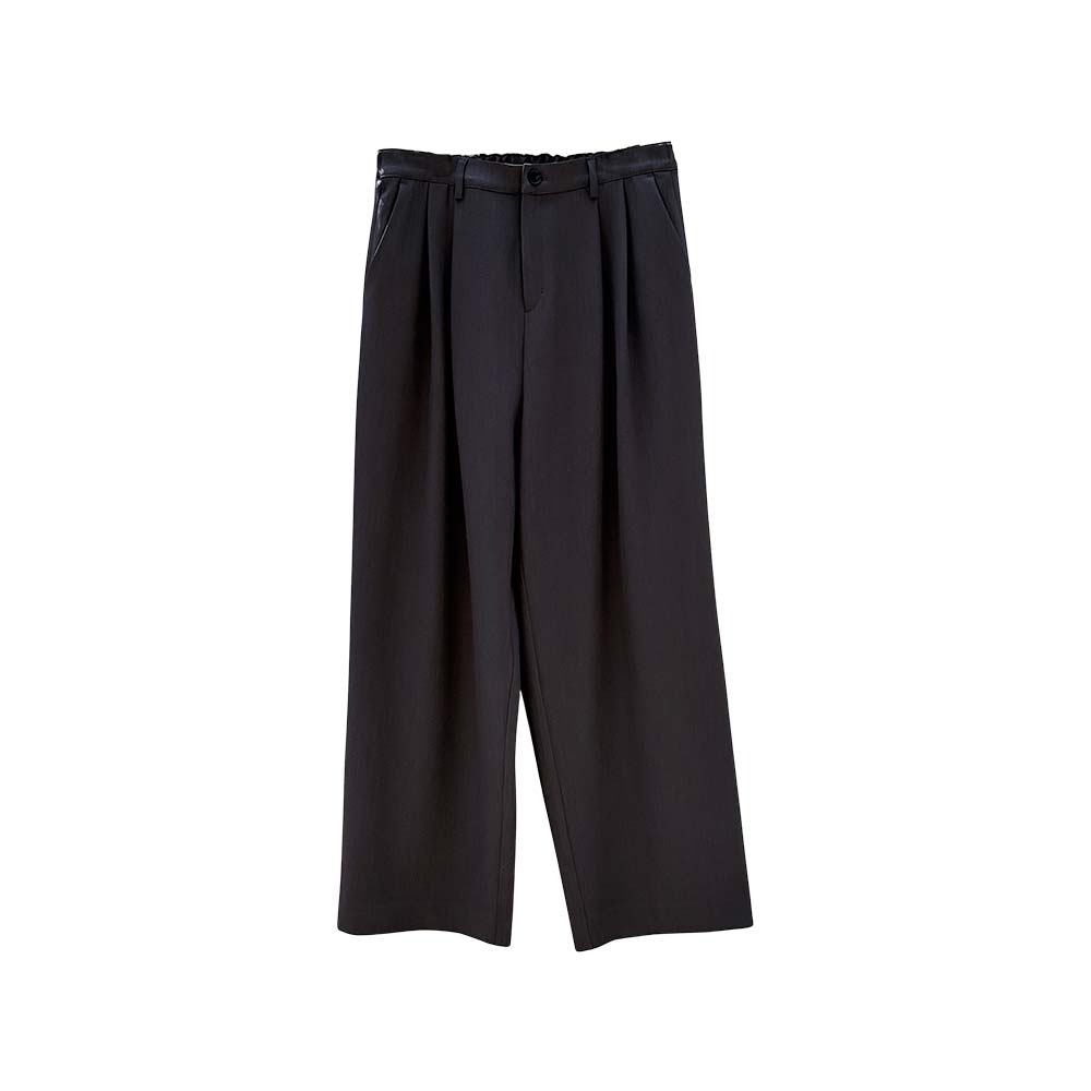 [Big Size 32-46-5 kg брюки] Mono Easy Back Banding Two-Pin Tuck Slacks