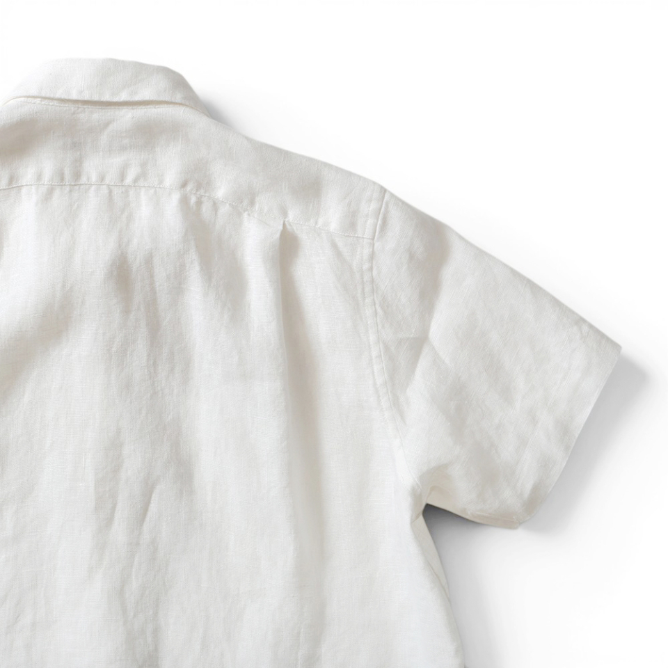 LINEN SHORT SLEEVE SHIRT - 2 COLORS OFF WHITE