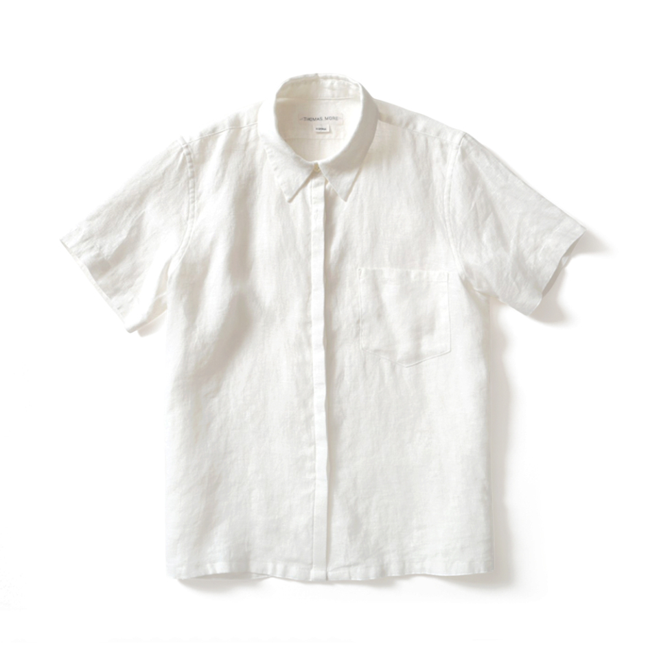 LINEN SHORT SLEEVE SHIRT - 2 COLORS OFF WHITE
