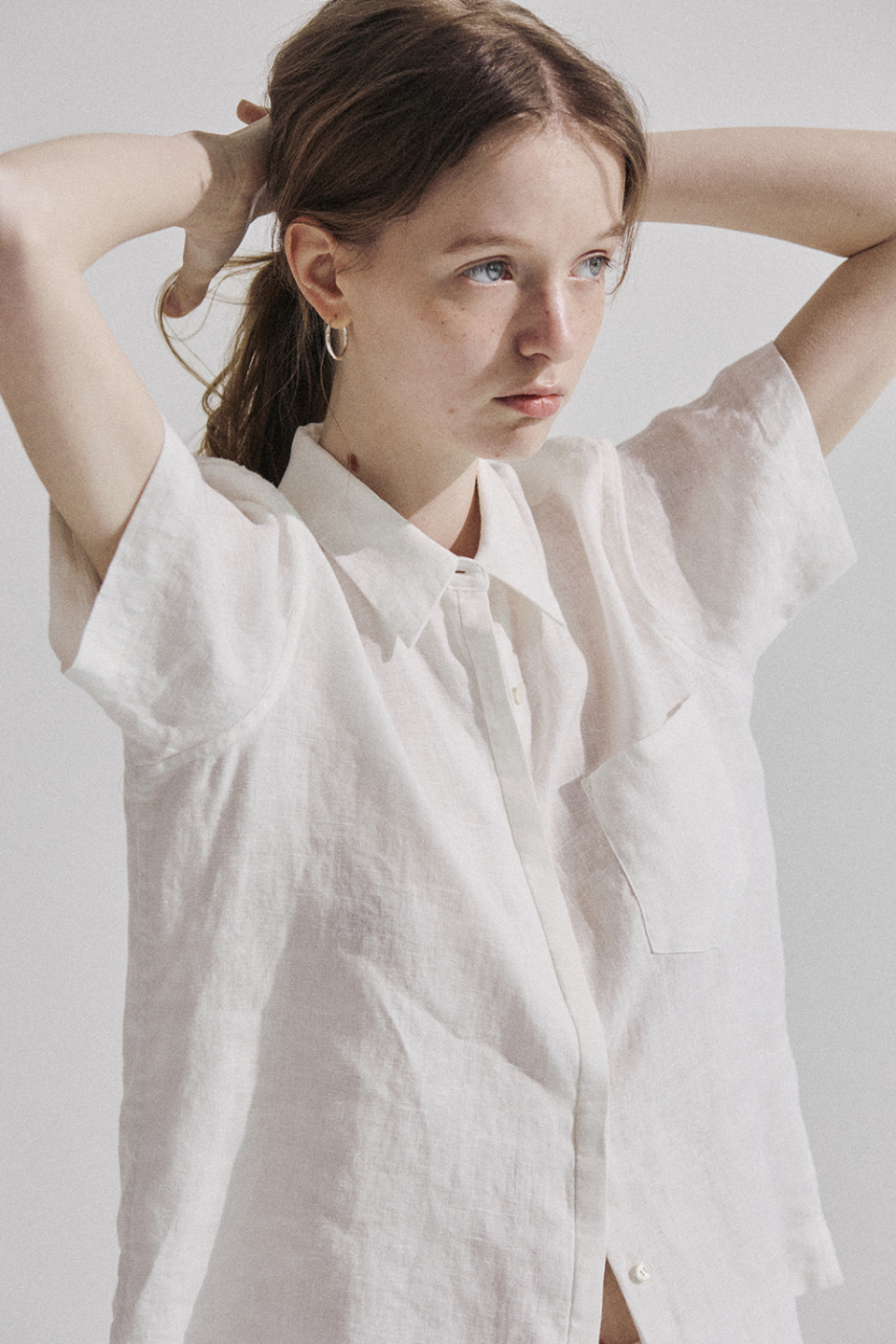 LINEN SHORT SLEEVE SHIRT - 2 COLORS OFF WHITE