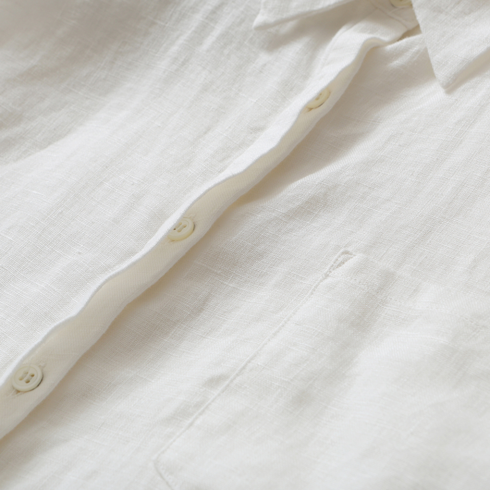 LINEN SHORT SLEEVE SHIRT - 2 COLORS OFF WHITE