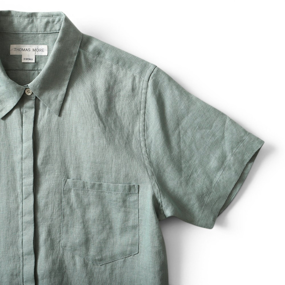 LINEN SHORT SLEEVE SHIRT - 2 COLORS GREEN