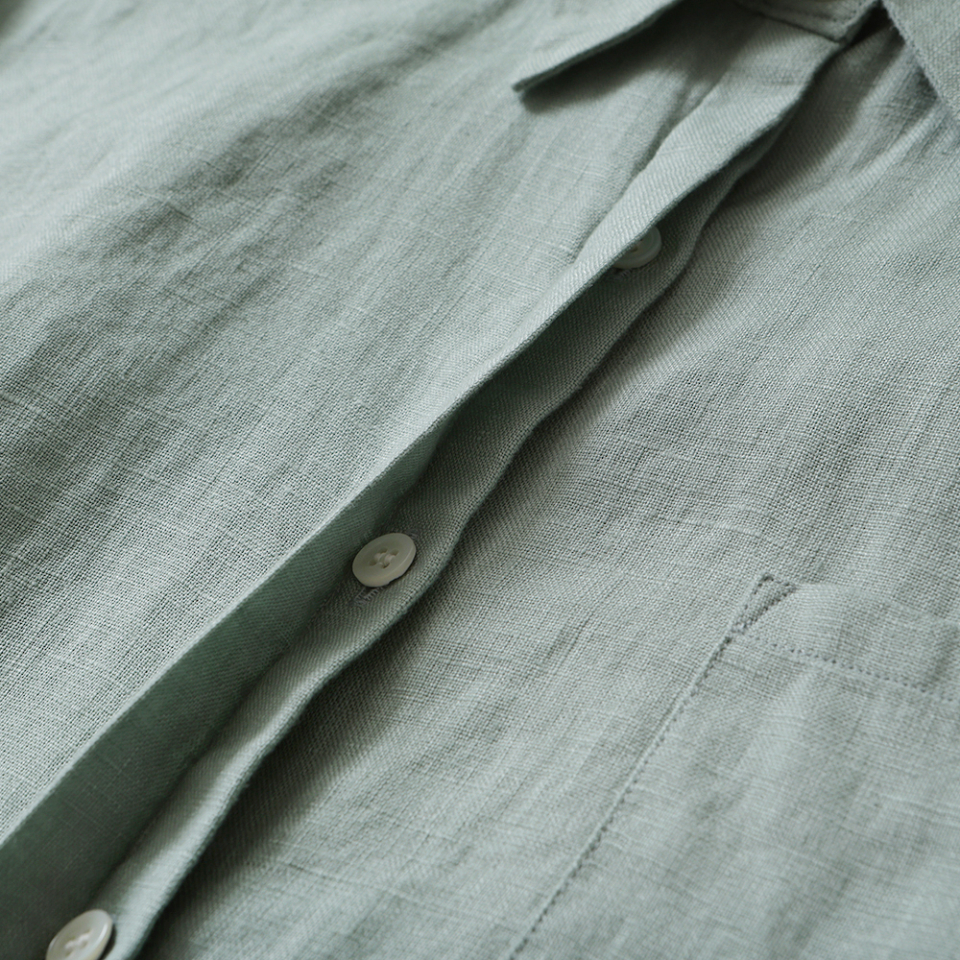 LINEN SHORT SLEEVE SHIRT - 2 COLORS GREEN
