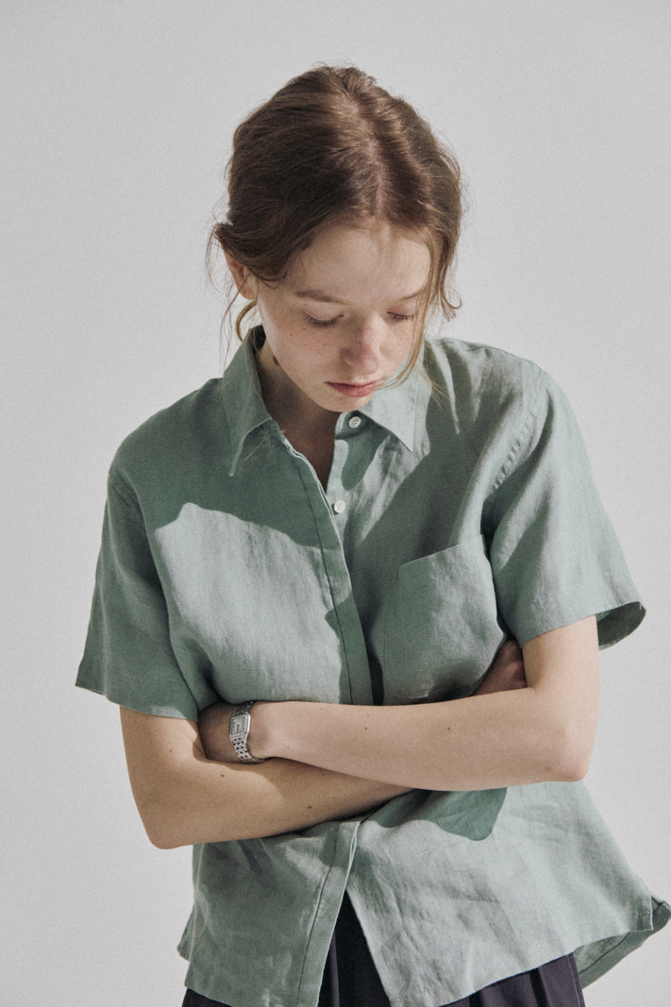 LINEN SHORT SLEEVE SHIRT - 2 COLORS GREEN