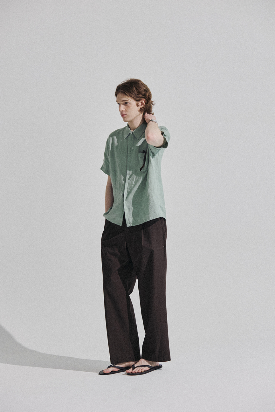 LINEN SHORT SLEEVE SHIRT - 2 COLORS GREEN