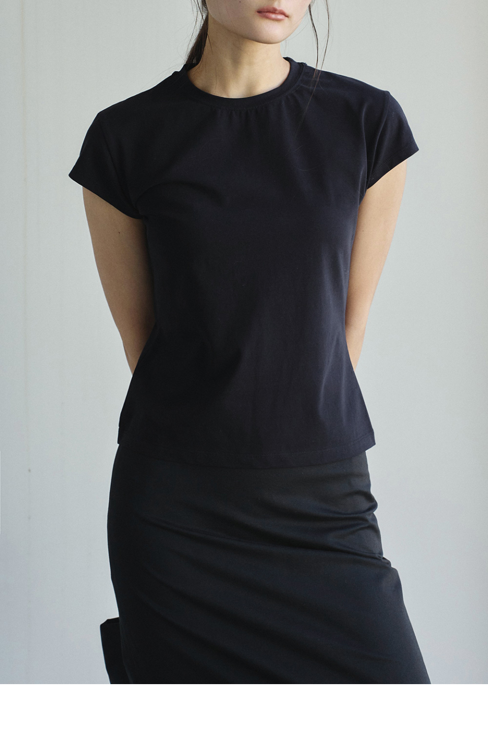 CLEAN SLEEVE T - 2 COLORS BLACK