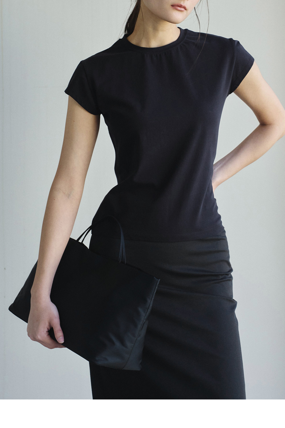 CLEAN SLEEVE T - 2 COLORS BLACK