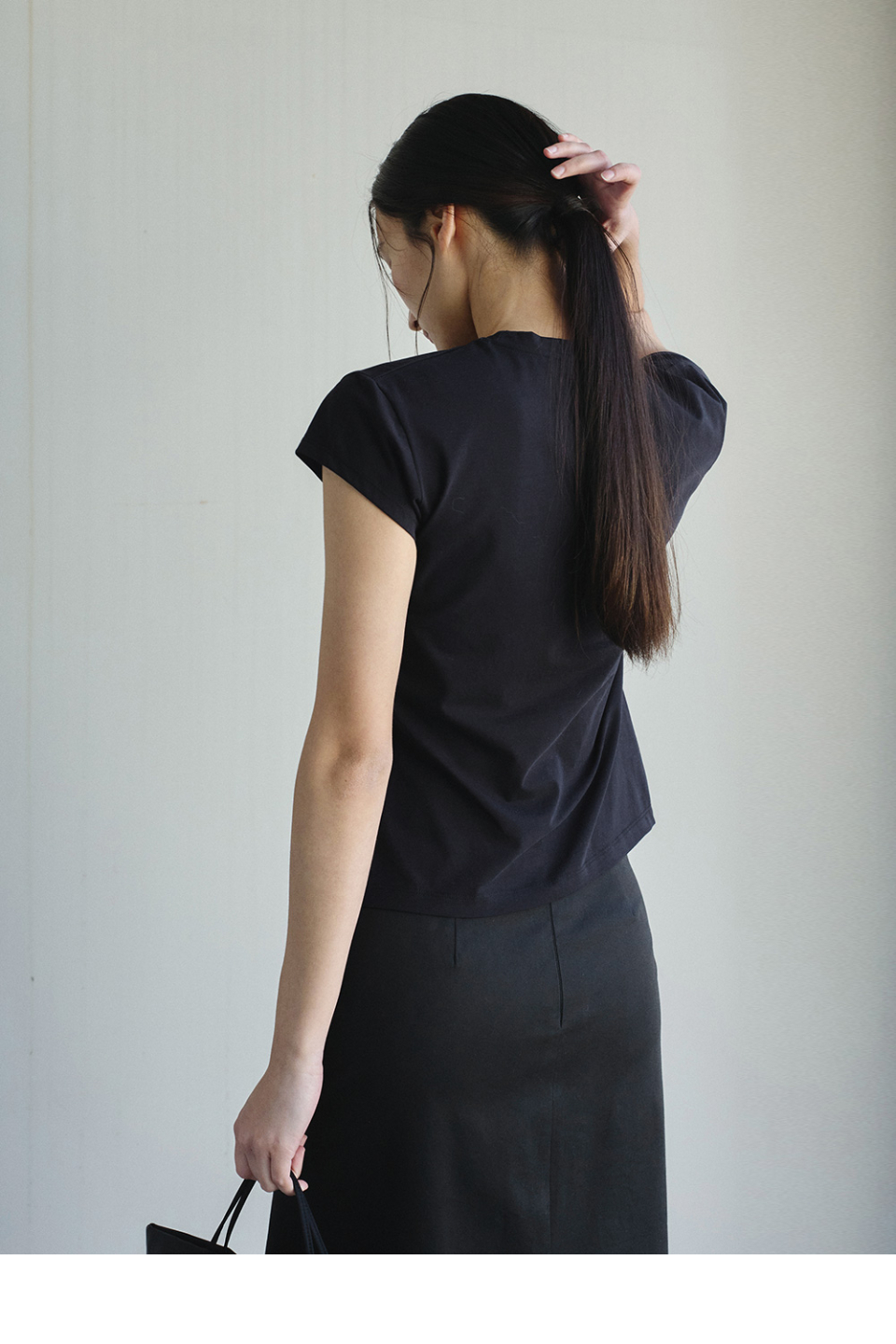 CLEAN SLEEVE T - 2 COLORS BLACK