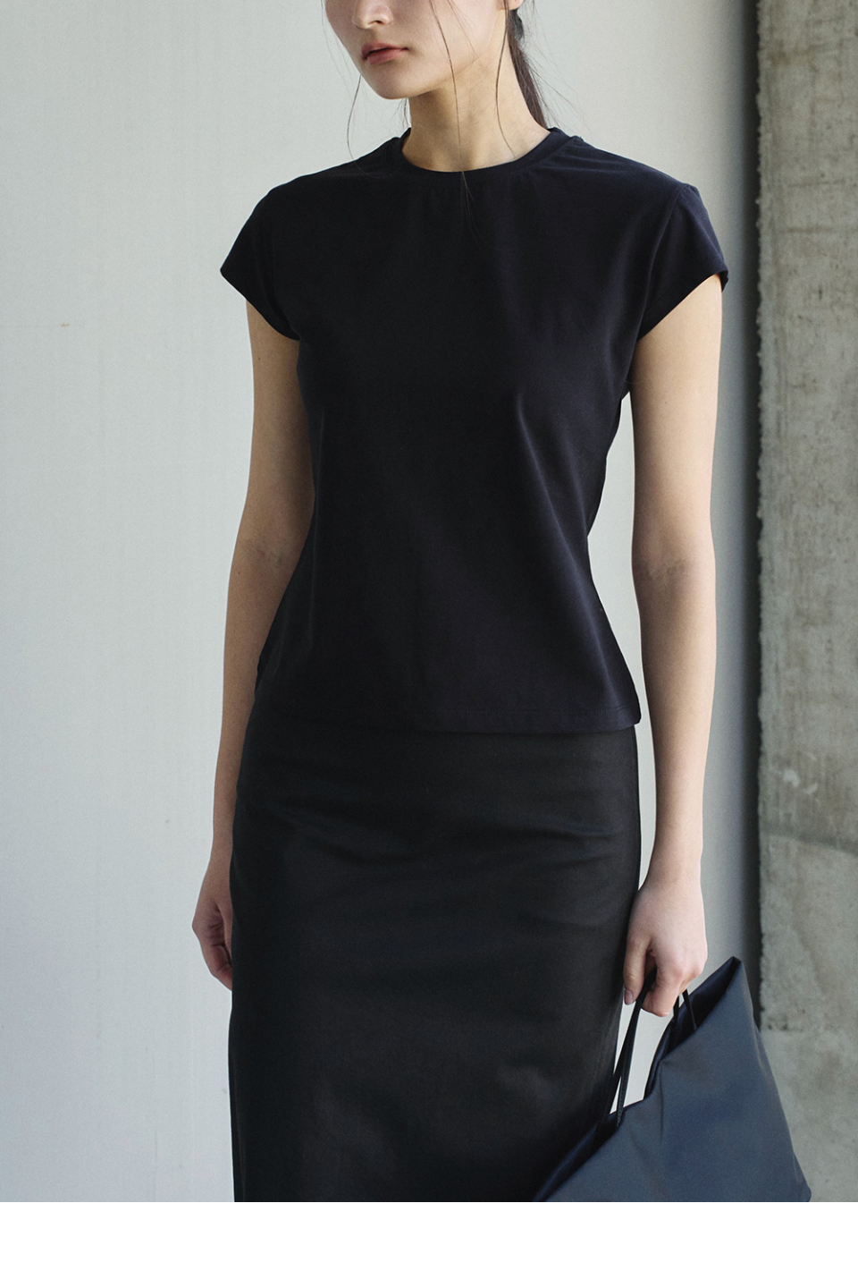 CLEAN SLEEVE T - 2 COLORS BLACK