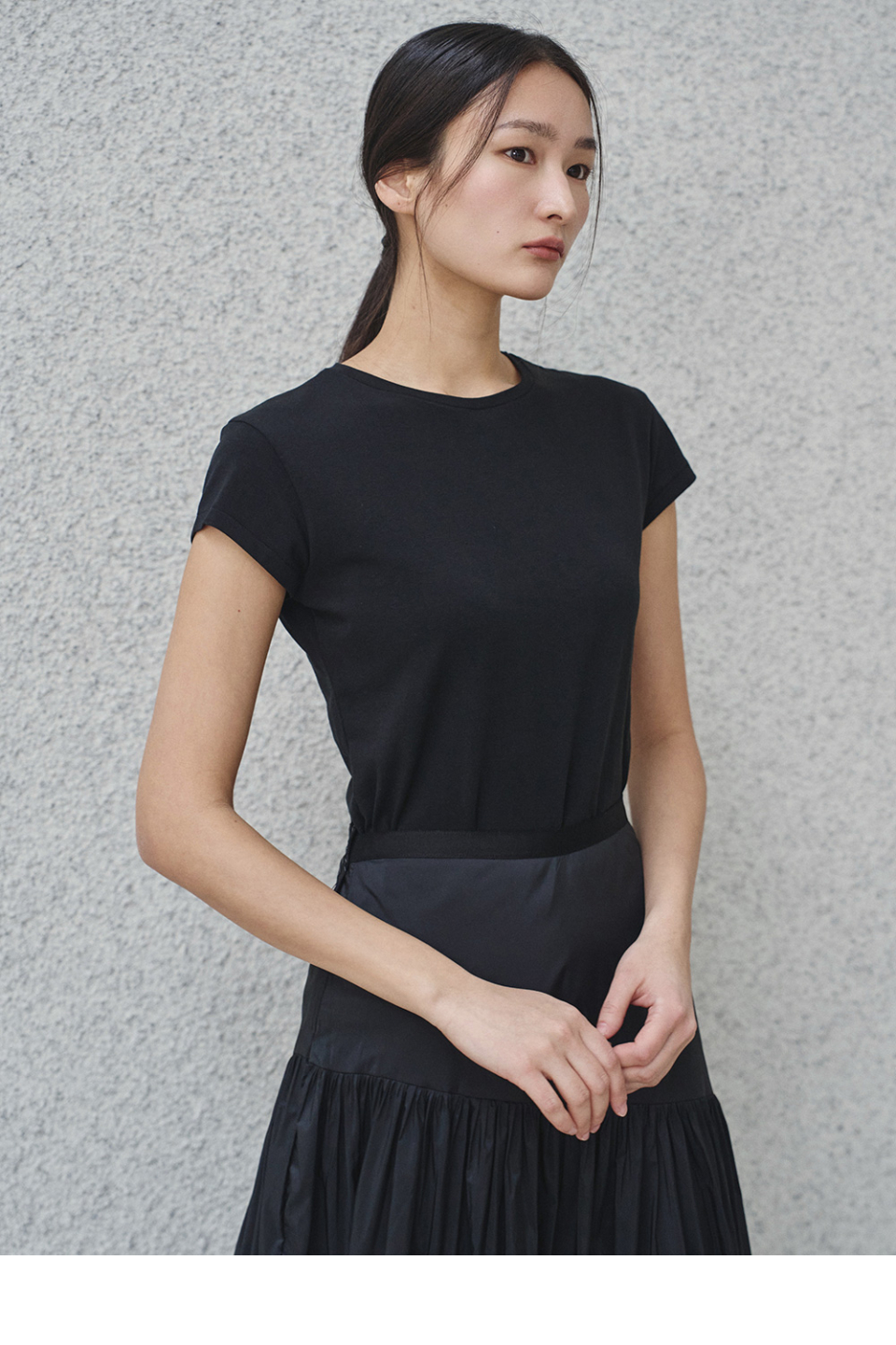 CLEAN SLEEVE T - 2 COLORS BLACK