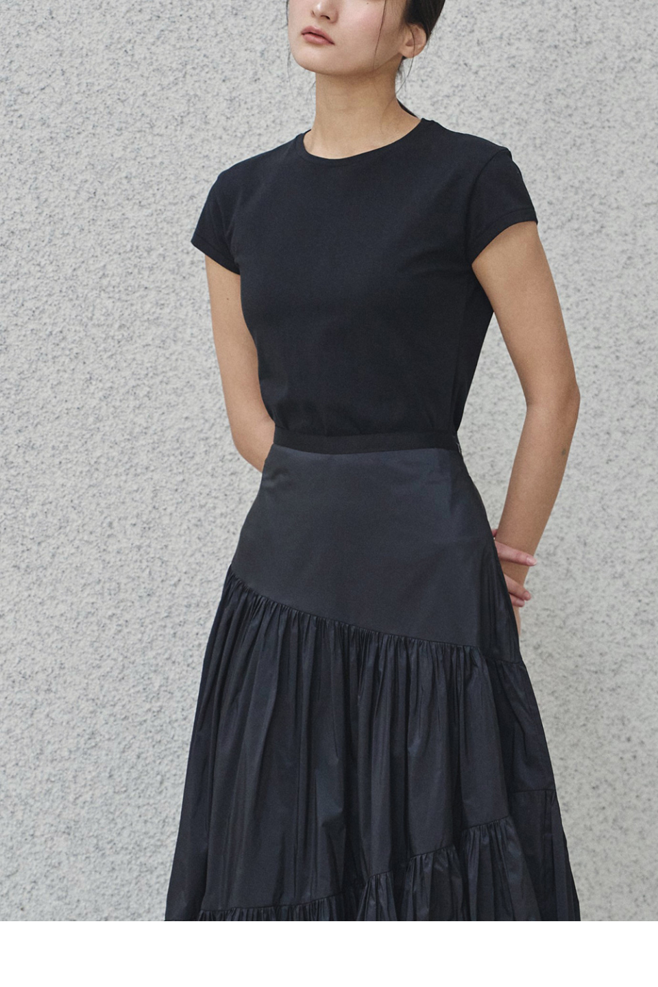 CLEAN SLEEVE T - 2 COLORS BLACK