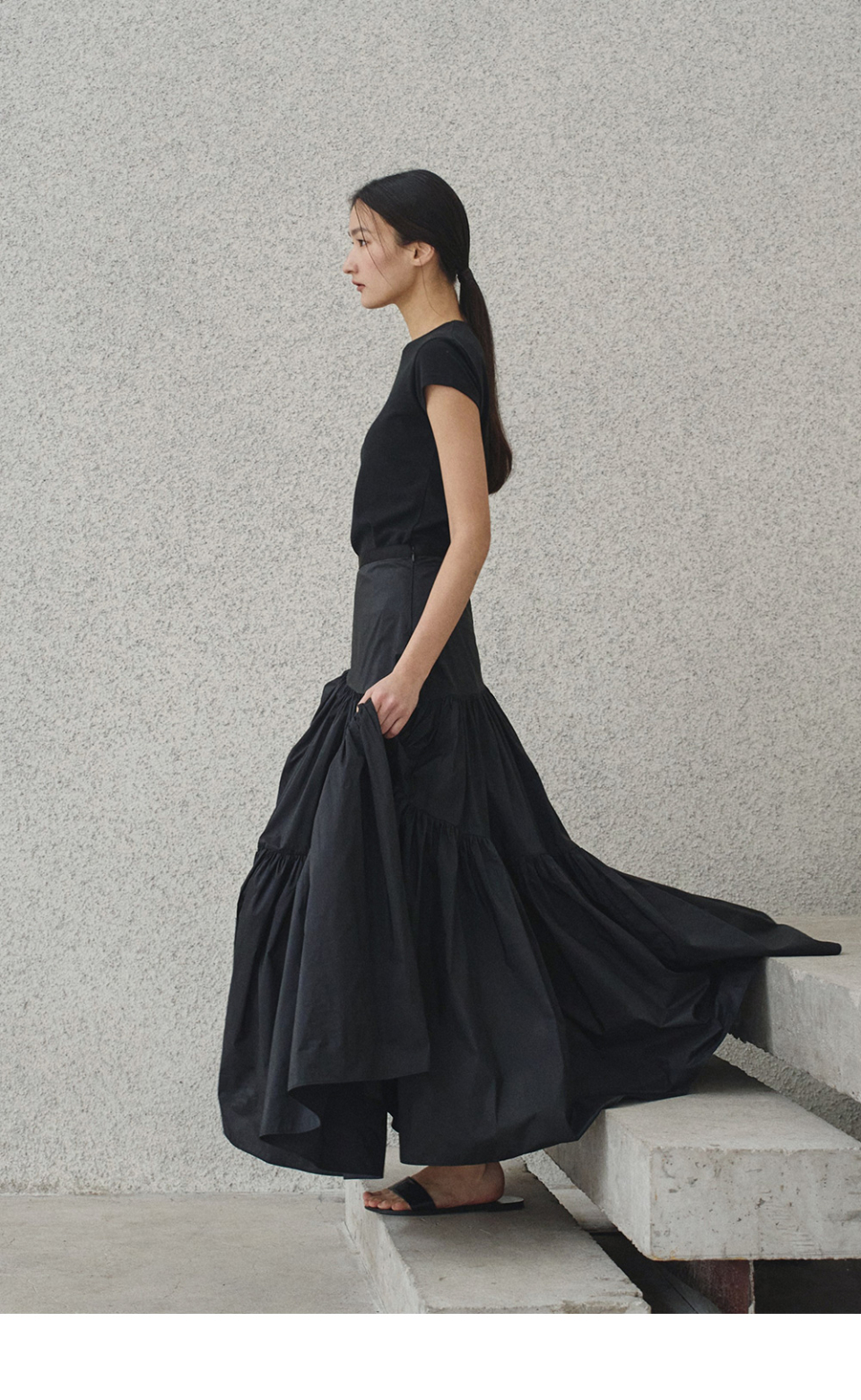 CLEAN SLEEVE T - 2 COLORS BLACK