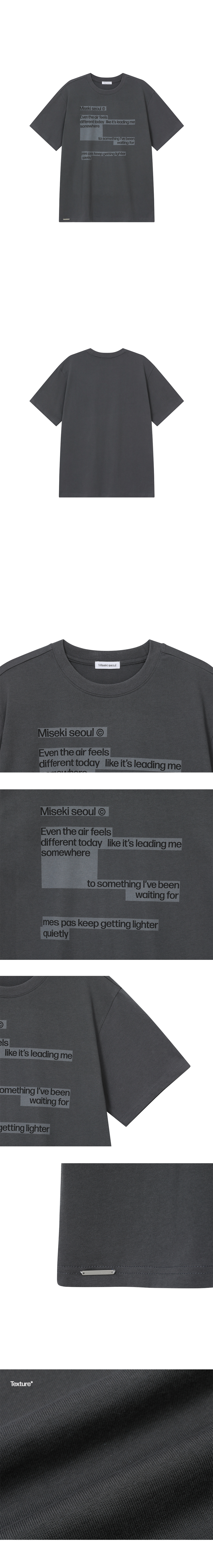 BLOCK LETTERING SHORT SLEEVE TEE - 3 COLORS CHARCOAL