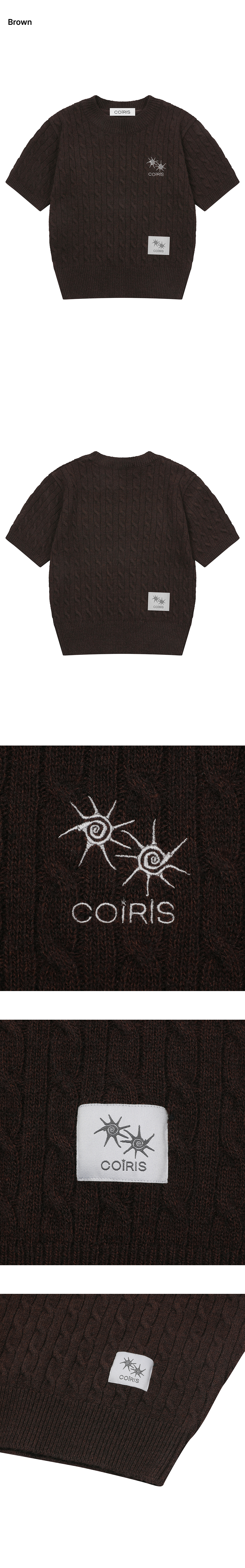 SMALL LOGO SHORT SLEEVE KNIT - 2 COLORS CHARCOAL