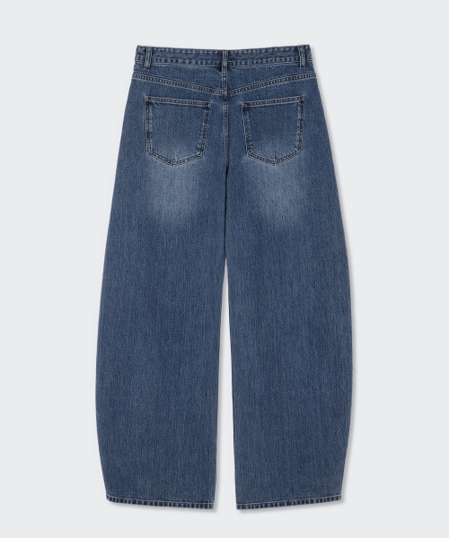 WOMEN'S ESSENTIALS CURVED DENIM PANTS [MEDIUM INDIGO] thumbnail 8