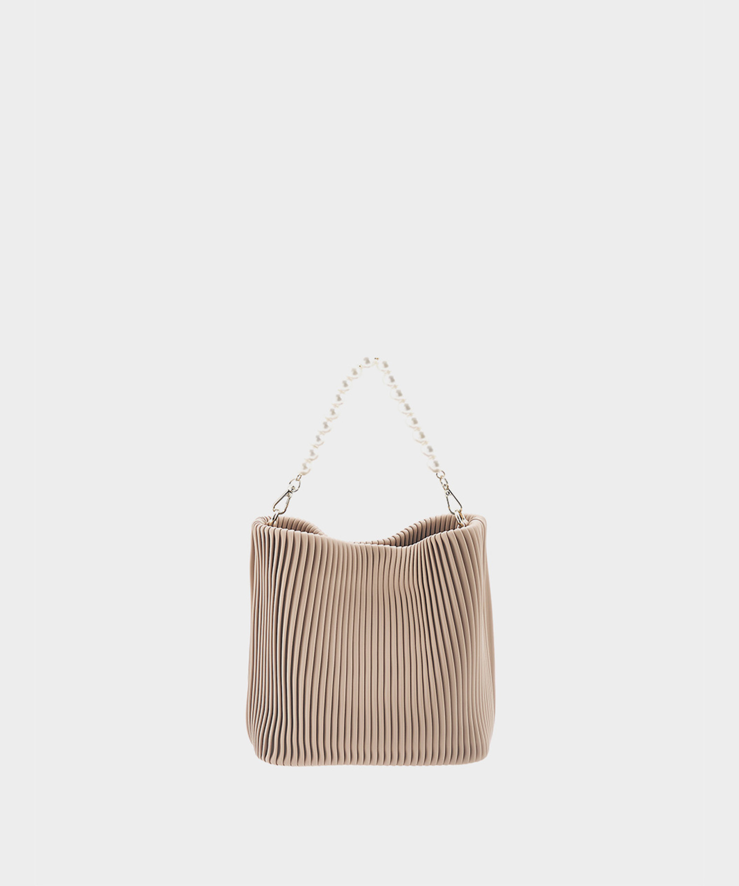 More fleece bucket bag_Pink beige