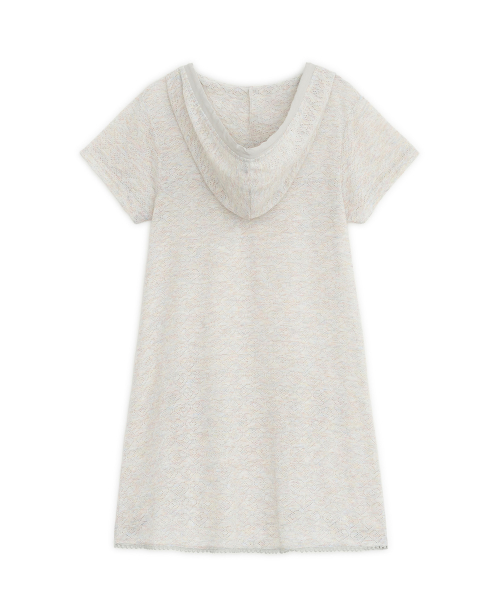 Hooded Layered Knit Dress (Ivory) thumbnail 2