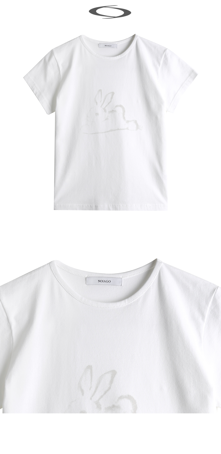 RABBIT PRINT T-SHIRT - 2 COLORS IVORY