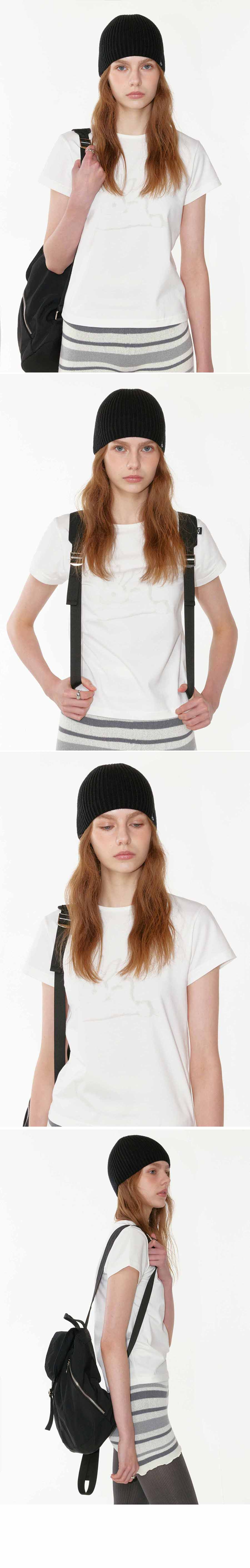 RABBIT PRINT T-SHIRT - 2 COLORS BLACK