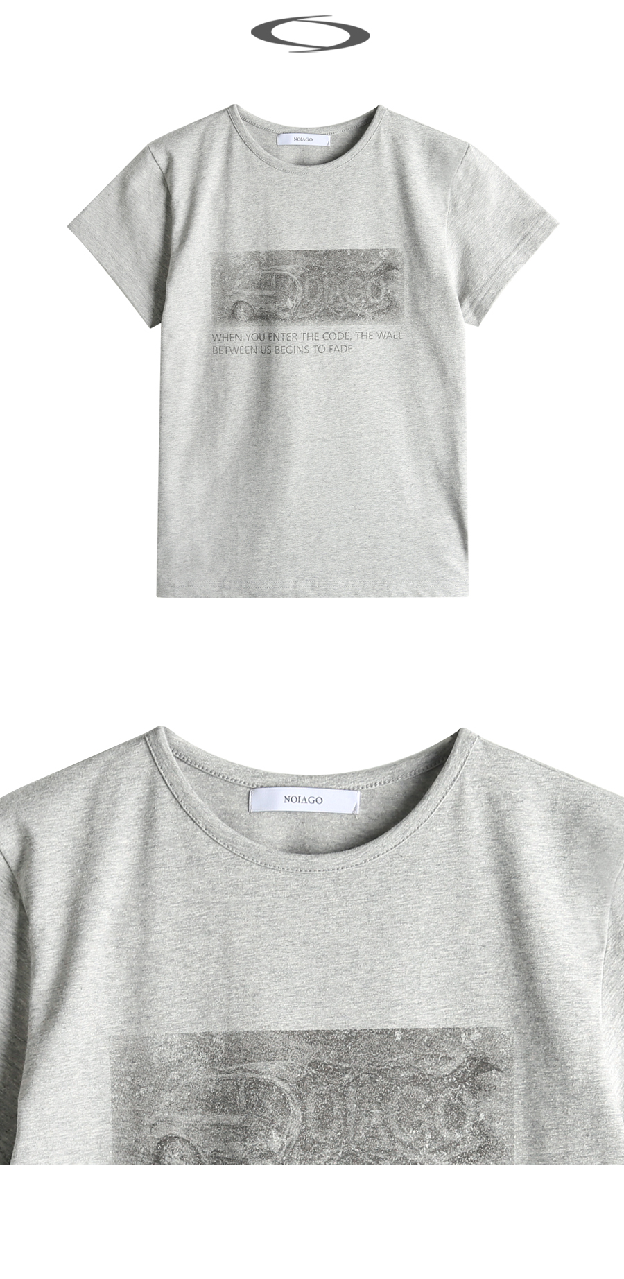 BOX PRINT T-SHIRT - 2 COLORS GREY