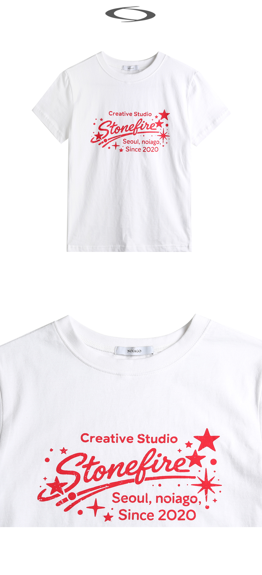 LINE PRINT T-SHIRT - 2 COLORS IVORY