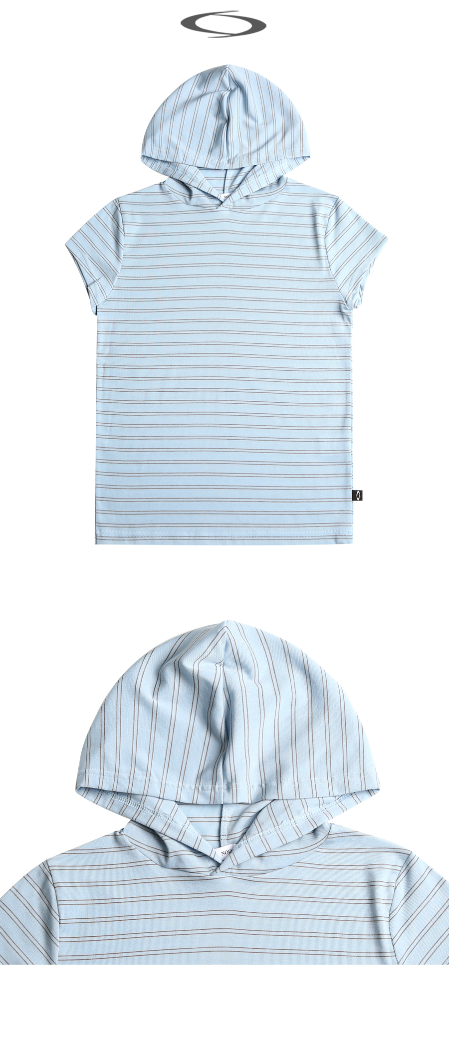 STRIPE HOOD T-SHIRT - 2 COLORS BLUE