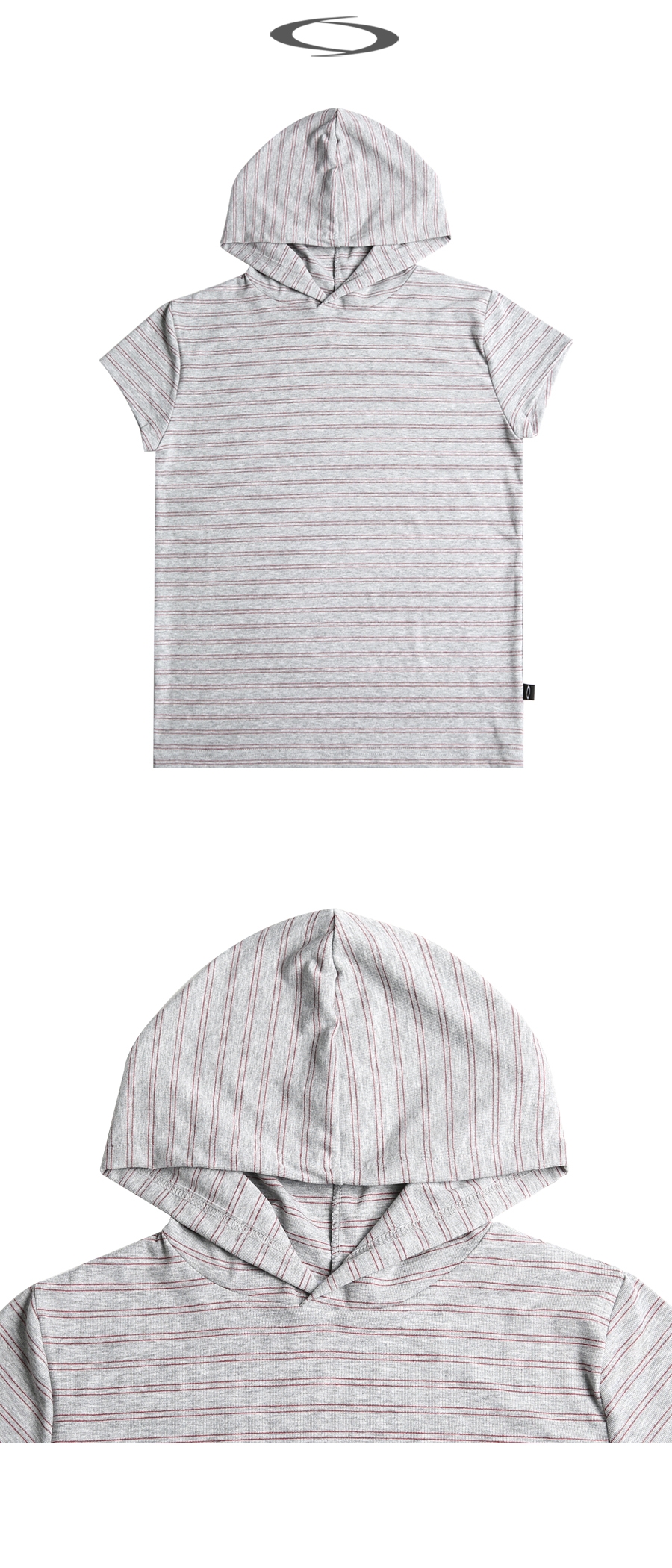 STRIPE HOOD T-SHIRT - 2 COLORS GREY