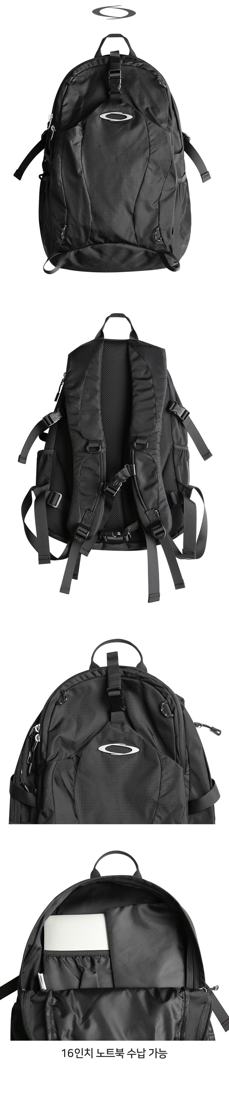 NYLON DOUBLE BACKPACK - 3 COLORS BLACK