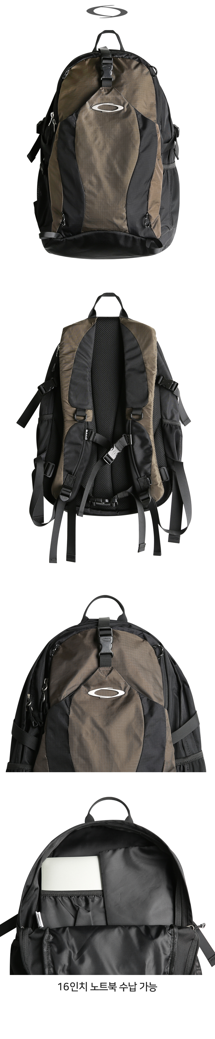 NYLON DOUBLE BACKPACK - 3 COLORS BROWN