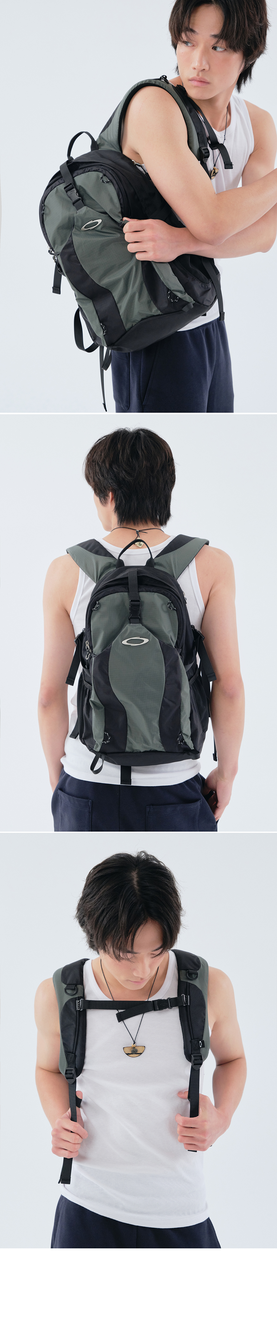 NYLON DOUBLE BACKPACK - 3 COLORS BROWN
