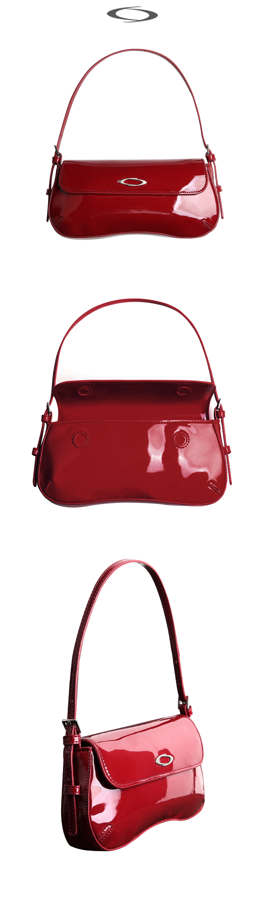GLOSSY MINI SHOULDER BAG - 4 COLORS RED
