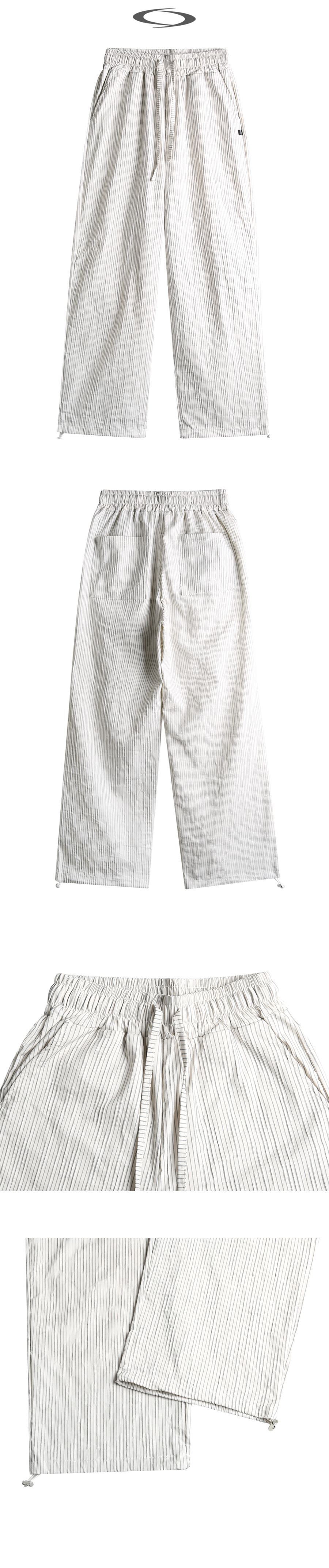 COZY STRIPE BANDING PANTS - 2 COLORS SKY BLUE