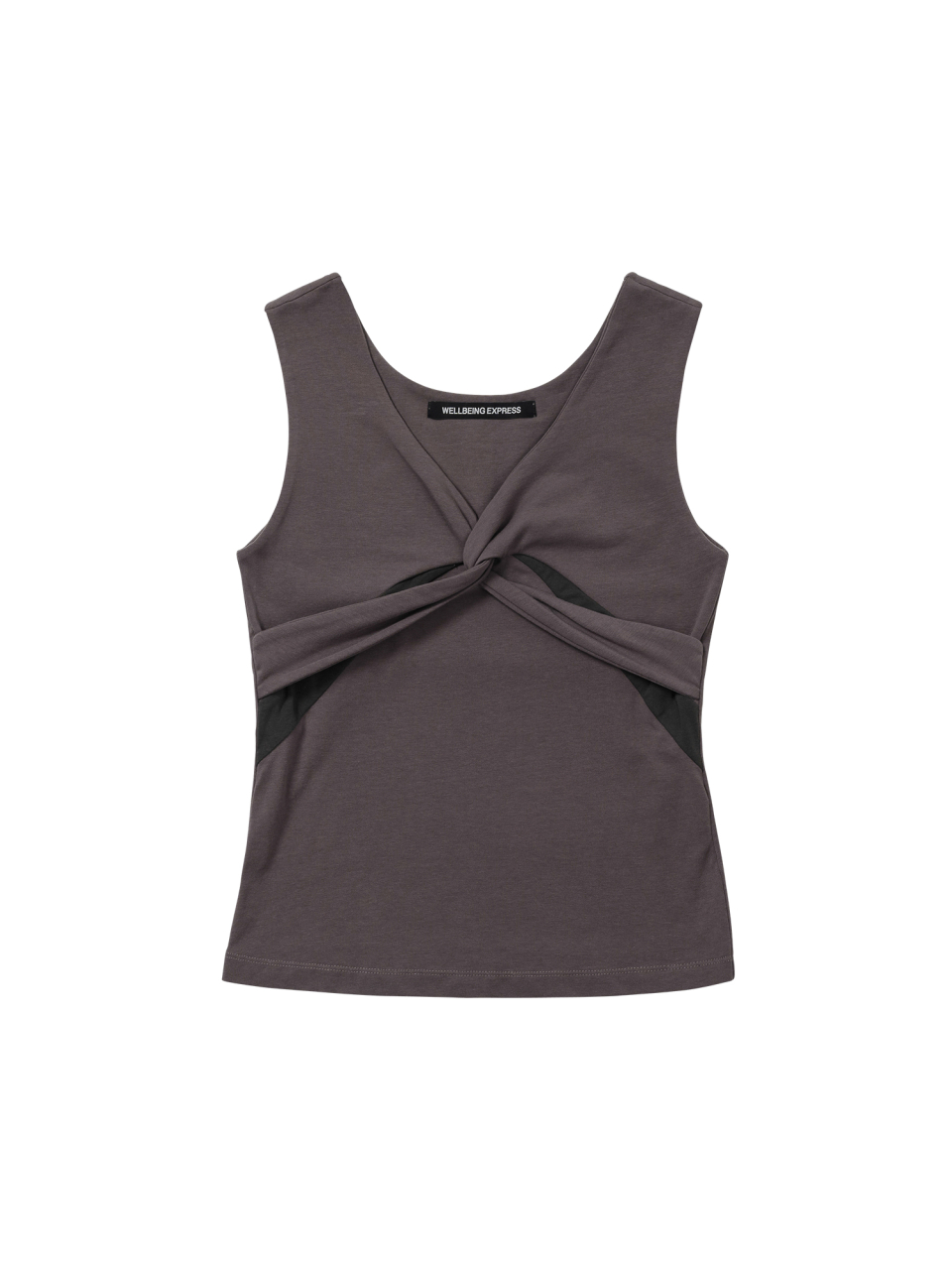 DRAPED TWIST SLEEVELESS - 2 COLORS CHARCOAL
