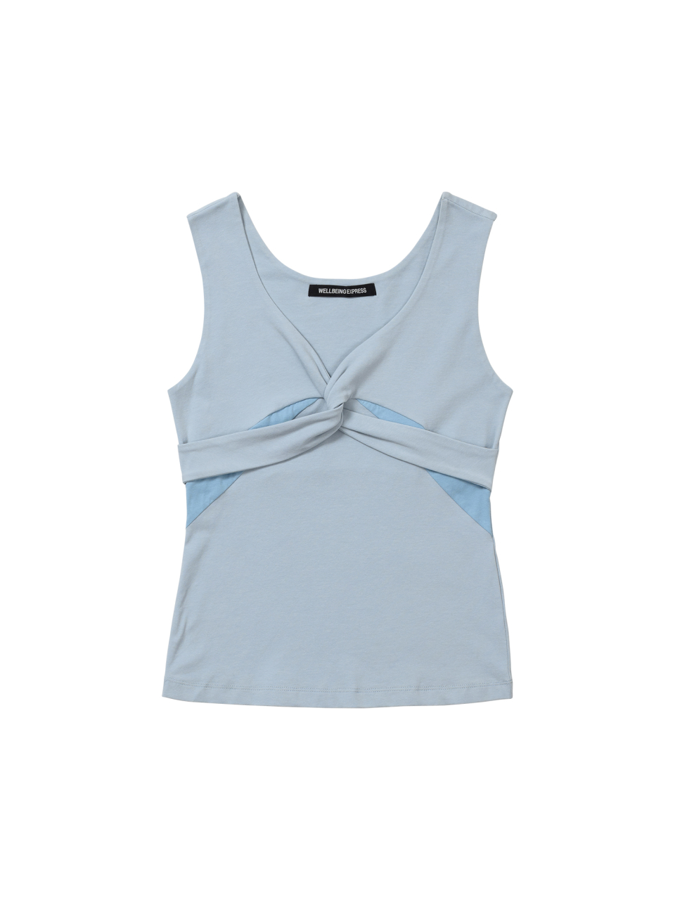 DRAPED TWIST SLEEVELESS - 2 COLORS SKY BLUE